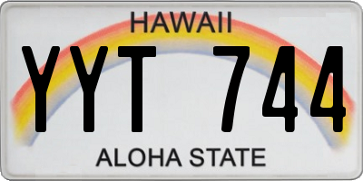 HI license plate YYT744