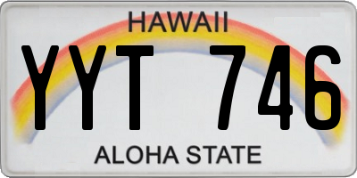 HI license plate YYT746