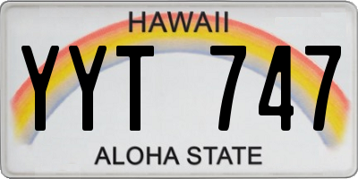 HI license plate YYT747