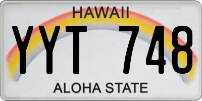 HI license plate YYT748