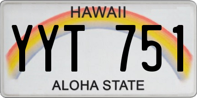 HI license plate YYT751