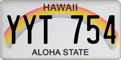 HI license plate YYT754