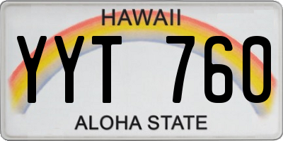 HI license plate YYT760