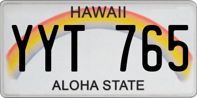 HI license plate YYT765
