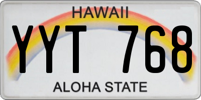 HI license plate YYT768