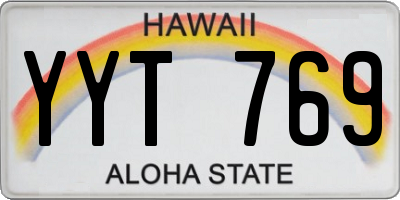 HI license plate YYT769