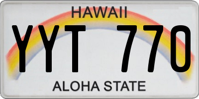 HI license plate YYT770