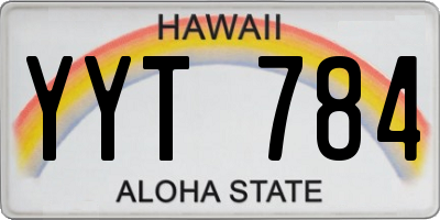 HI license plate YYT784