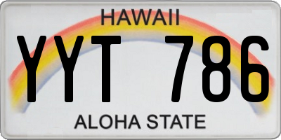 HI license plate YYT786