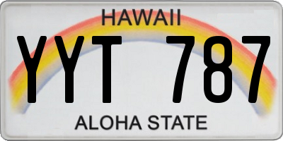 HI license plate YYT787