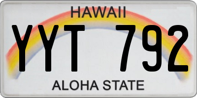 HI license plate YYT792