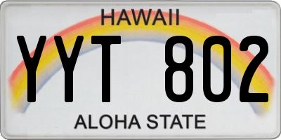 HI license plate YYT802
