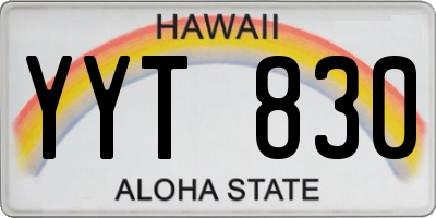 HI license plate YYT830