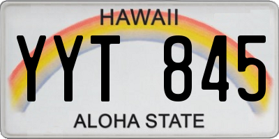 HI license plate YYT845