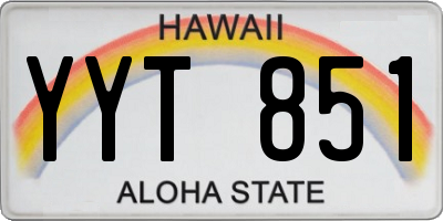HI license plate YYT851