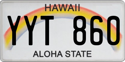 HI license plate YYT860
