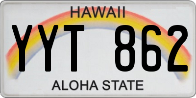 HI license plate YYT862
