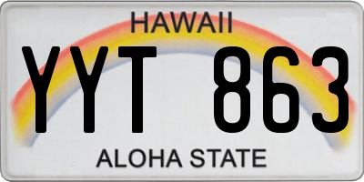 HI license plate YYT863