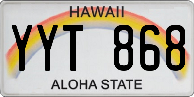 HI license plate YYT868