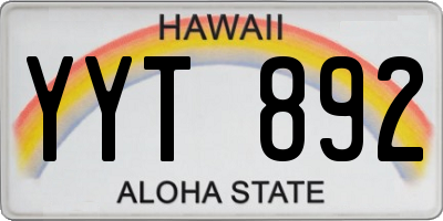HI license plate YYT892