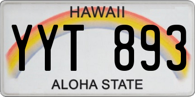 HI license plate YYT893