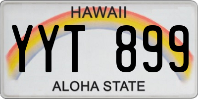 HI license plate YYT899