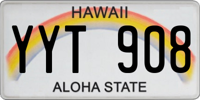 HI license plate YYT908