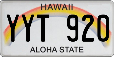 HI license plate YYT920
