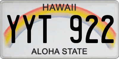 HI license plate YYT922