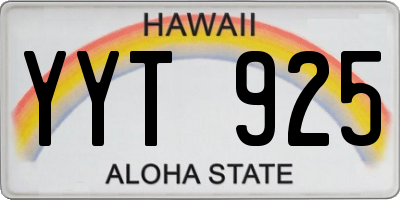 HI license plate YYT925