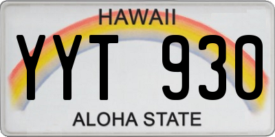 HI license plate YYT930