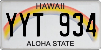 HI license plate YYT934