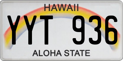 HI license plate YYT936