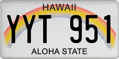 HI license plate YYT951