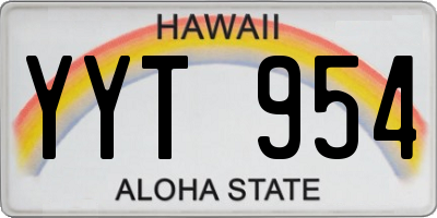 HI license plate YYT954
