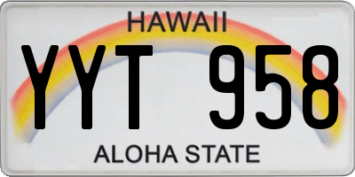 HI license plate YYT958