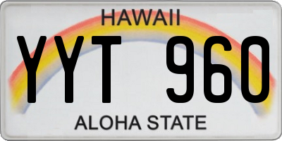 HI license plate YYT960
