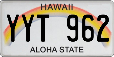 HI license plate YYT962