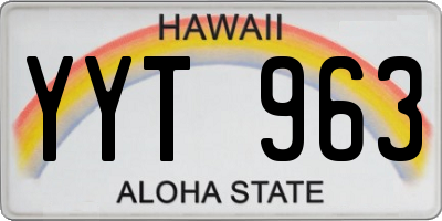 HI license plate YYT963