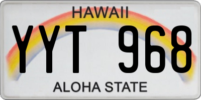 HI license plate YYT968