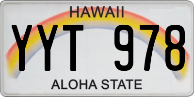 HI license plate YYT978
