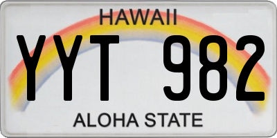 HI license plate YYT982