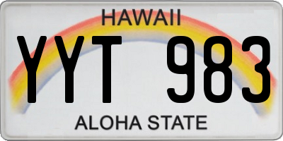 HI license plate YYT983
