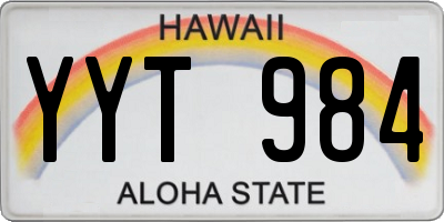 HI license plate YYT984