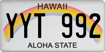 HI license plate YYT992