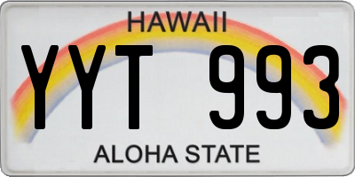 HI license plate YYT993