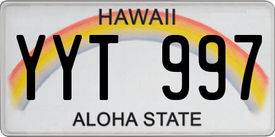 HI license plate YYT997