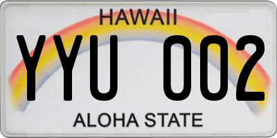 HI license plate YYU002