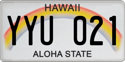 HI license plate YYU021