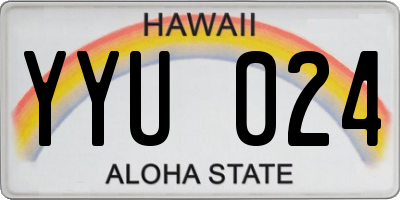 HI license plate YYU024